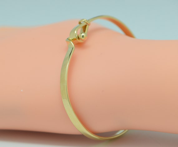18K Yellow Gold Tiffany & Co. Oval Bangle Bracelet With j Hook Clasp -   Canada