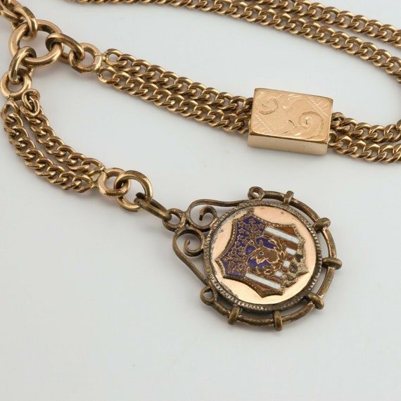 Antique Yellow Gold Filled Watch Fob with Elks En… - image 1