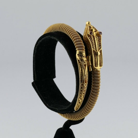 Snake Bracelet Super Hand Made 21K Yellow Gold Fi… - image 4