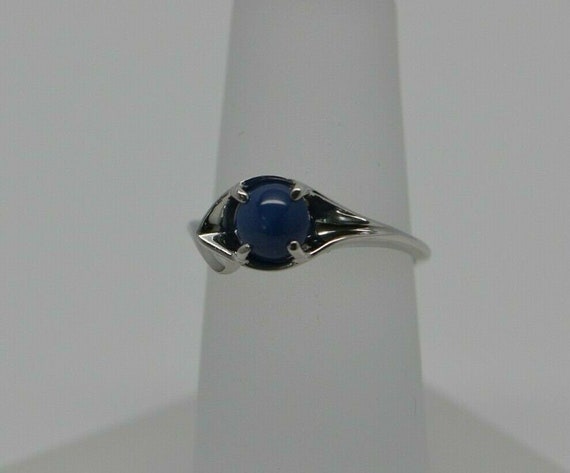 Vintage 14K WG Linde Blue Star Sapphire Ring Size… - image 7