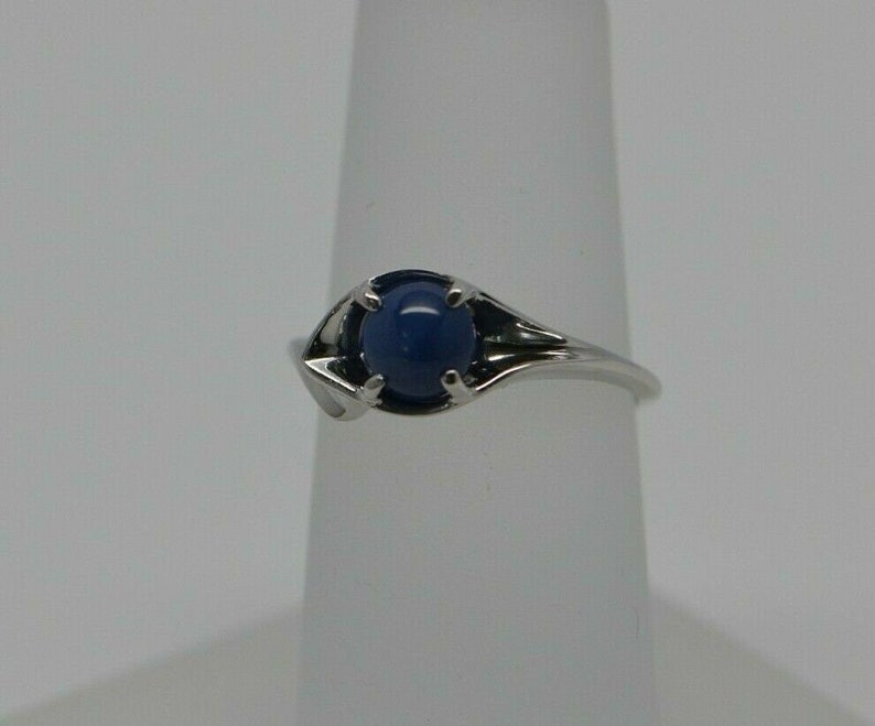 Vintage 14K WG Linde Blue Star Sapphire Ring Size 5 Circa 1960 | Etsy