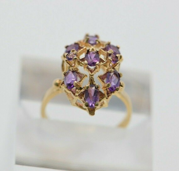 10K YG Amethyst Ring, Brutalist Style, Circa 1960… - image 3