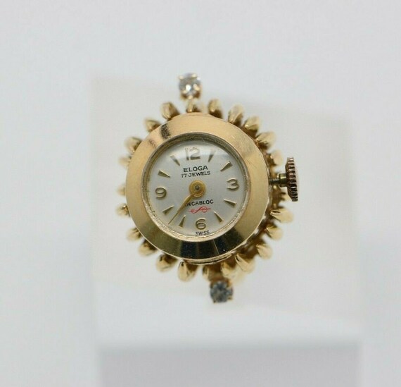 Vintage Ladies Watch Ring Circa 1950 18K Yellow G… - image 3