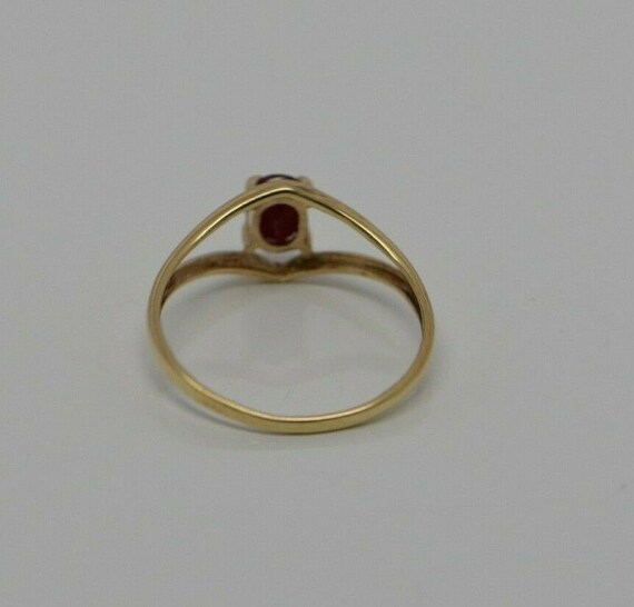 10K YG Ruby Ring Faceted red set on split shank 1… - image 7