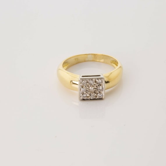 Vintage 18K Yellow Gold Diamond Ring Size 2.5 Cir… - image 2