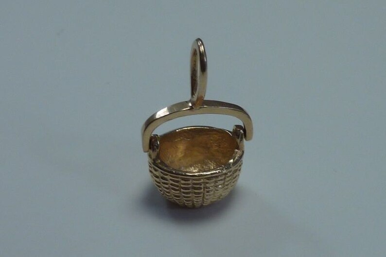 14K Yellow Gold Basket Pendant image 2