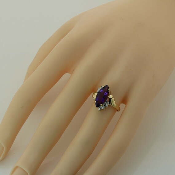 Amethyst ring deals with diamond accents