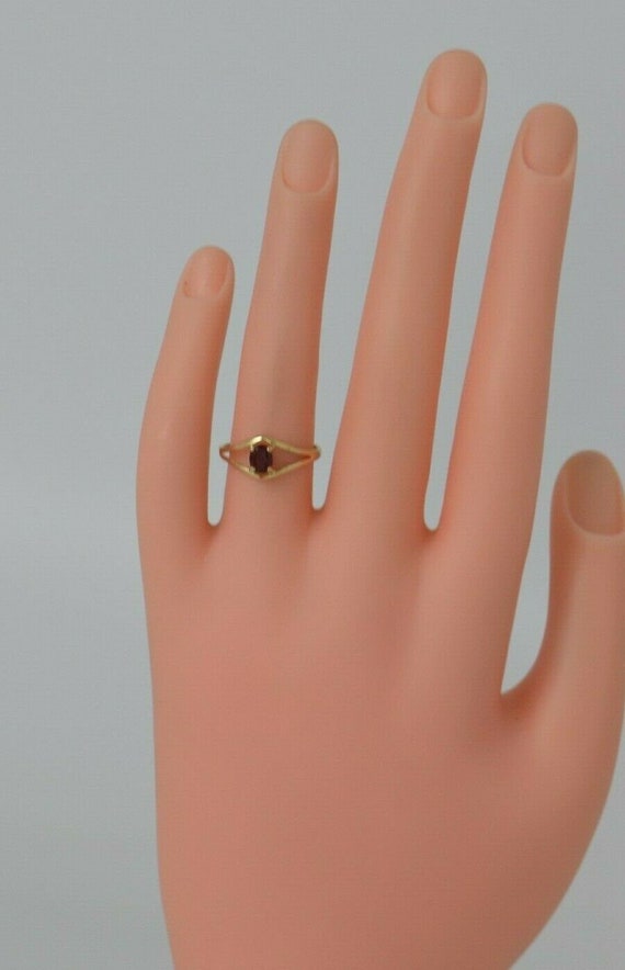10K YG Ruby Ring Faceted red set on split shank 1… - image 3