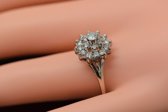 14K White Gold 3 Tier Diamond Ring Circa 1950 Size 9.75 Etsy