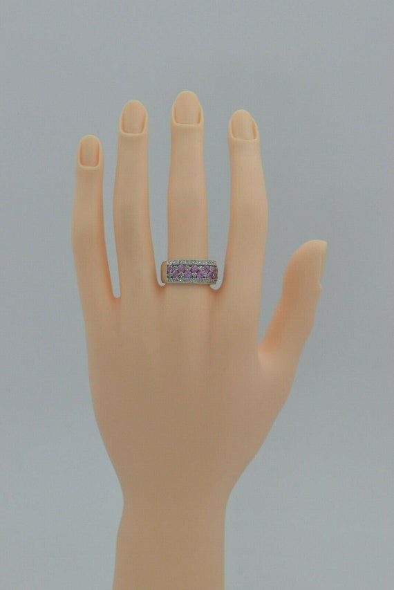 Diamond and Pink Sapphire Ring 2 ct tw 14K WG Siz… - image 5