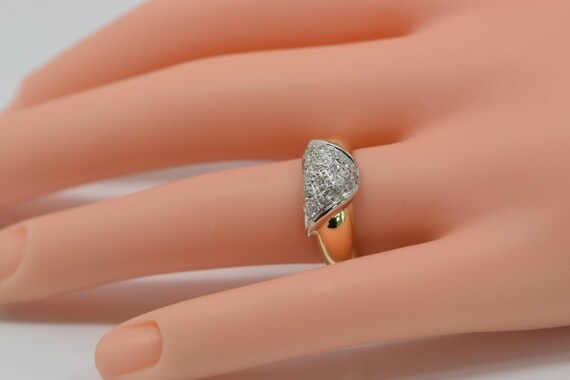 18K Yellow & White Gold Diamond Pave Ring Circa 1… - image 2