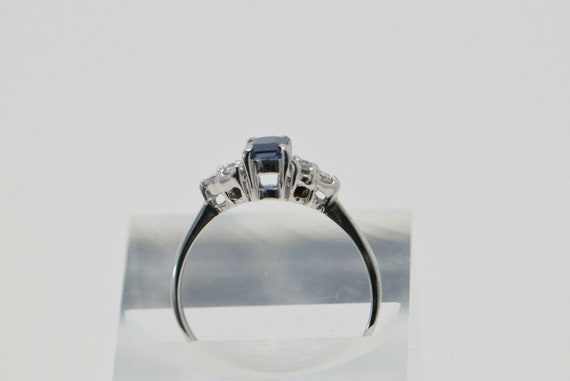 Sapphire and Diamond Ring 14K WG 1 ct Plus tw Siz… - image 8