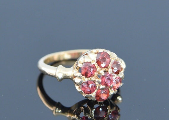 14K Yellow Gold Ruby Rosette Ring, Circa 1950, Si… - image 5