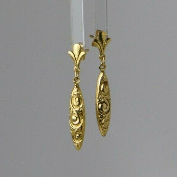 14K Gold Ear Studs Pendants, Prince of Wales Top,… - image 3