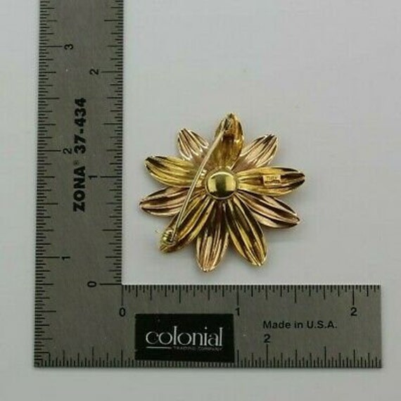 18K Rose and Yellow Gold Italian Flower Pin Circa… - image 10