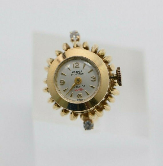 Vintage Ladies Watch Ring Circa 1950 18K Yellow G… - image 4