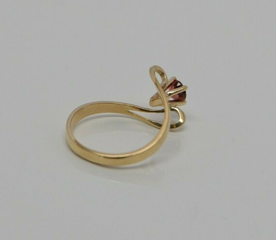 Pinkish-Brown Tourmaline Ring Bypass Design 14K Y… - image 5