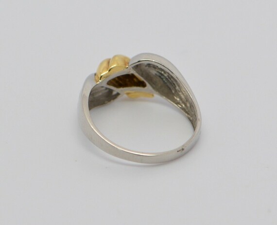 Platinum and 18K Yellow Gold Swirl Design Ring, S… - image 7