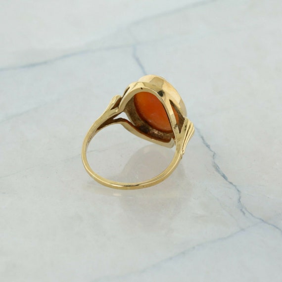 10K Yellow Gold Cameo Ring Oval Cameo Size 10 Cir… - image 7