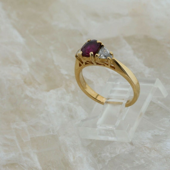 14K Yellow Gold 1.5 ct TW Ruby and Diamond Ring S… - image 4