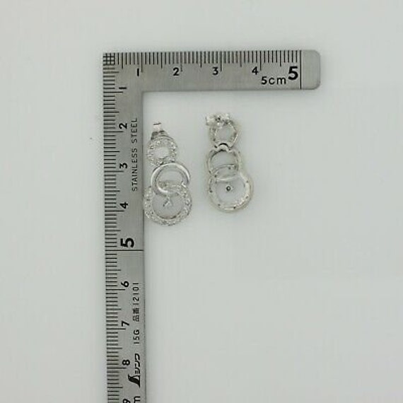 10K White Gold and Diamonds Earrings - image 7