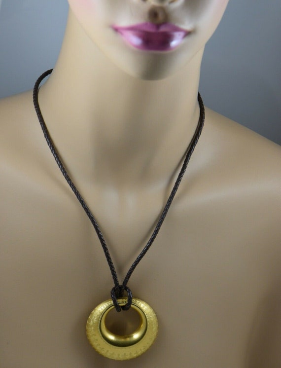 18K YG Vintage HERMES Pendant on Leather Cord With Box - Etsy 18K YG Vintage HERMES Pendant on Leather Cord With Box - Etsy