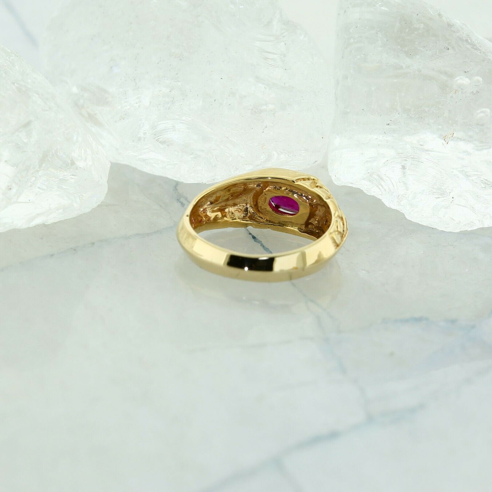 14K Yellow Gold Ruby and Diamond Ring Size 6 - Etsy