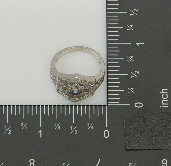 14K WG Tanzanite and Diamond Ring Circa 1990 Size… - image 9