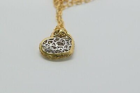18K YG Diamond & Yellow Sapphire Heart Necklace o… - image 6