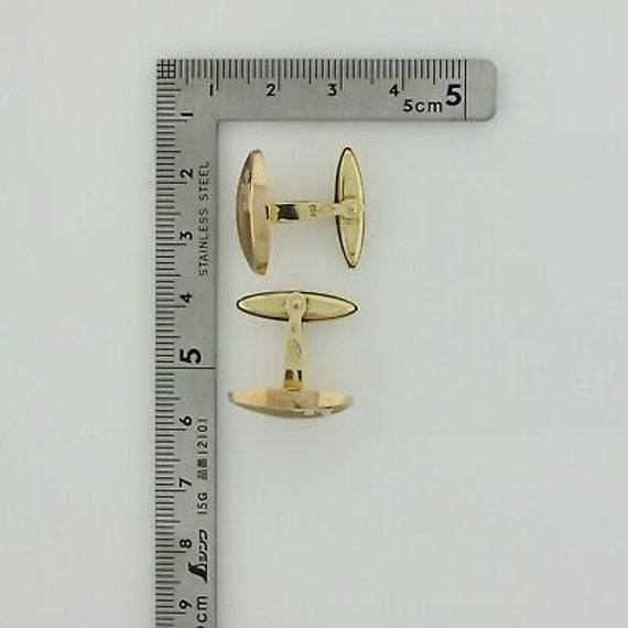 Vintage 14K Yellow Gold CHAI Cufflinks Circa 1960 - image 5