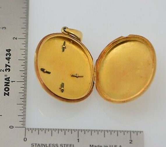 Victorian 15K Yellow Gold Large Oval Locket with … - image 5