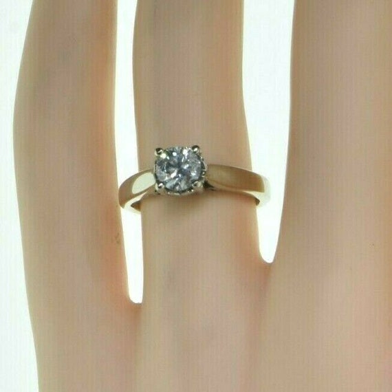 10K White Gold .80 ct Diamond Ring Size 5.75 Circ… - image 8