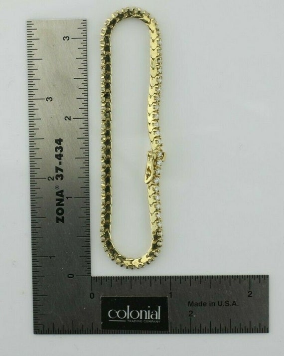 Super 14K YG 3ct tw Diamond Tennis Bracelet 7 Inc… - image 4