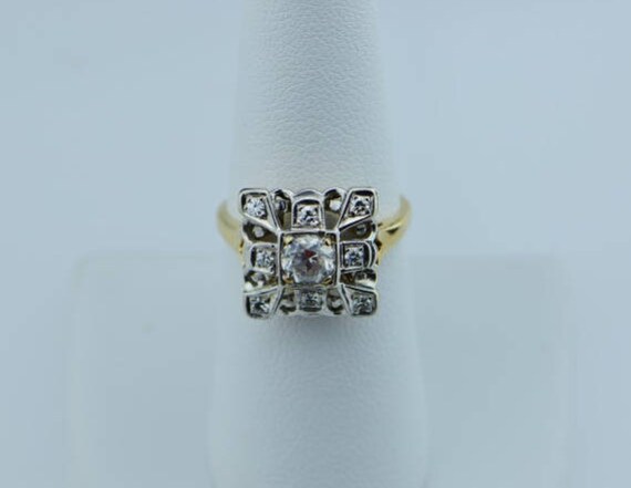 Circa 1910 14K YG vintage Edwardian style Diamond… - image 1