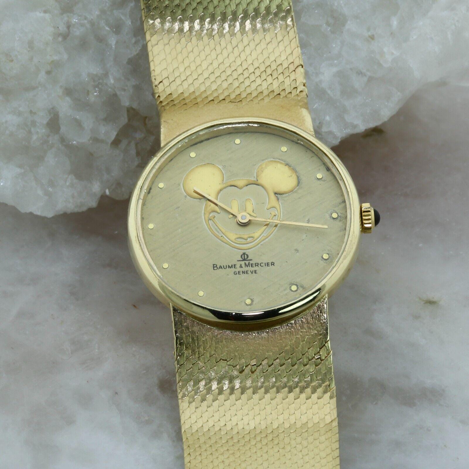 Rare Mickey Mouse Walt Disney Productions 14k Yellow Gold 