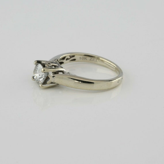 10K White Gold .80 ct Diamond Ring Size 5.75 Circ… - image 9