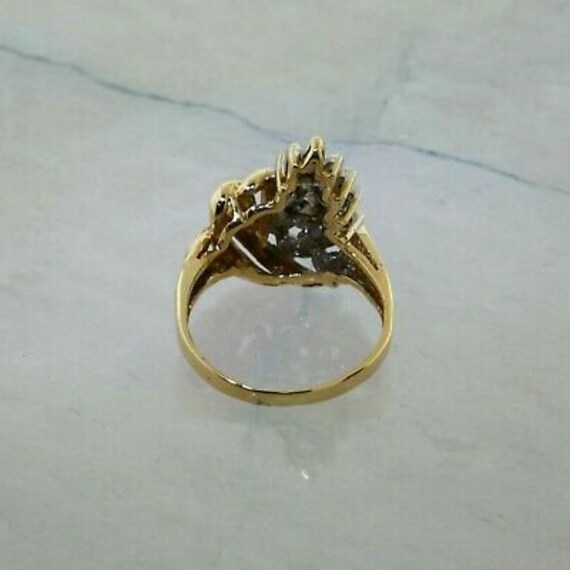 Vintage 10K Yellow Gold Diamond Cornucopia Ring S… - image 3