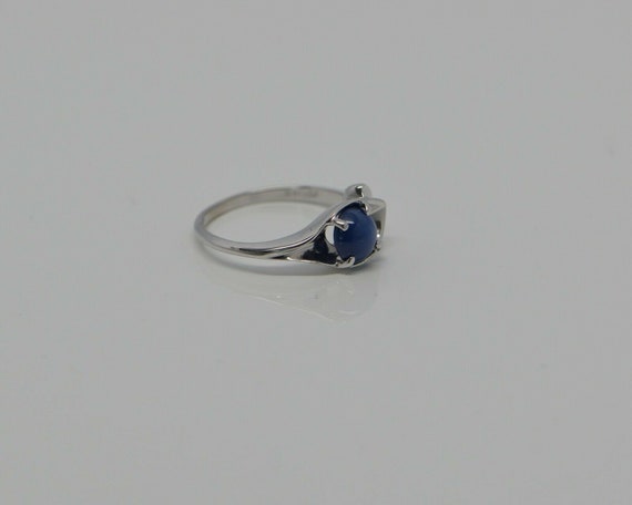 Vintage 14K WG Linde Blue Star Sapphire Ring Size… - image 4