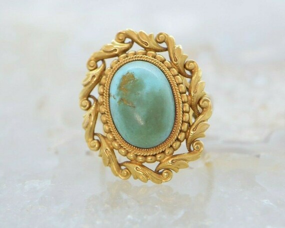 14k yellow deals gold turquoise ring