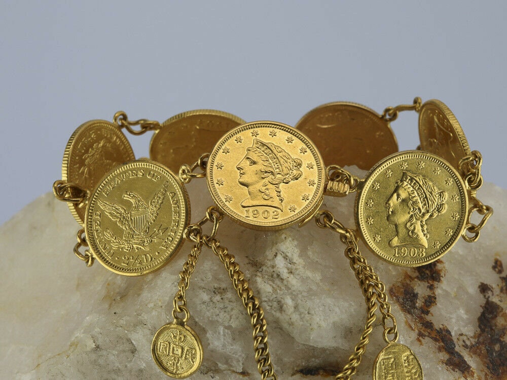 Liberty gold coin best sale bracelet
