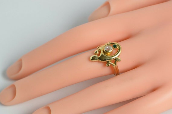 14K YG Mother and Child Ring Diamond Set with Sma… - image 4