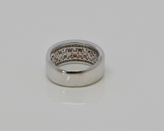 Diamond and Pink Sapphire Ring 2 ct tw 14K WG Siz… - image 6