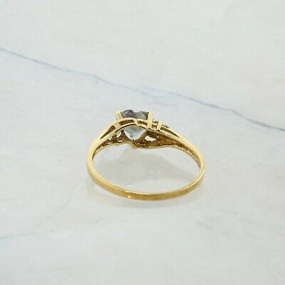 10K Yellow Gold Rainbow Stone Heart Ring Size 7 C… - image 6