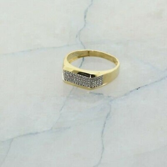 10K Yellow Gold Diamond Ring with 4 Rows of Chann… - image 4