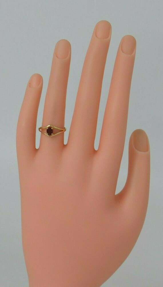 10K YG Ruby Ring Faceted red set on split shank 1… - image 8