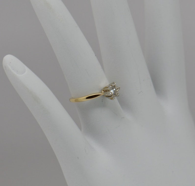 18K Yellow Gold Diamond Sunburst Ring Circa 1960, size 4.25 image 2