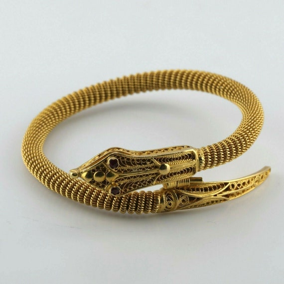 Snake Bracelet Super Hand Made 21K Yellow Gold Fi… - image 1