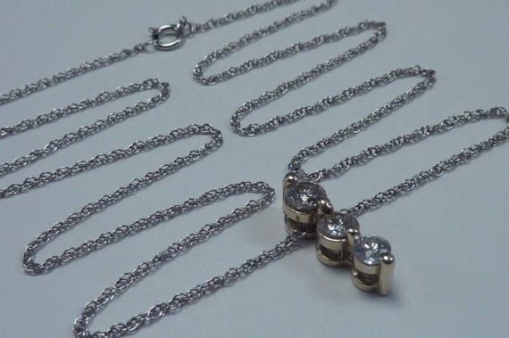 14K White Gold 2/3 ct. tw. Diamond Pendant with, … - image 2