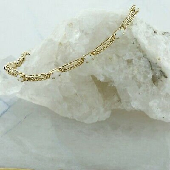 10K Yellow Gold 1 ct tw Crystal Opal Bracelet 7 i… - image 3