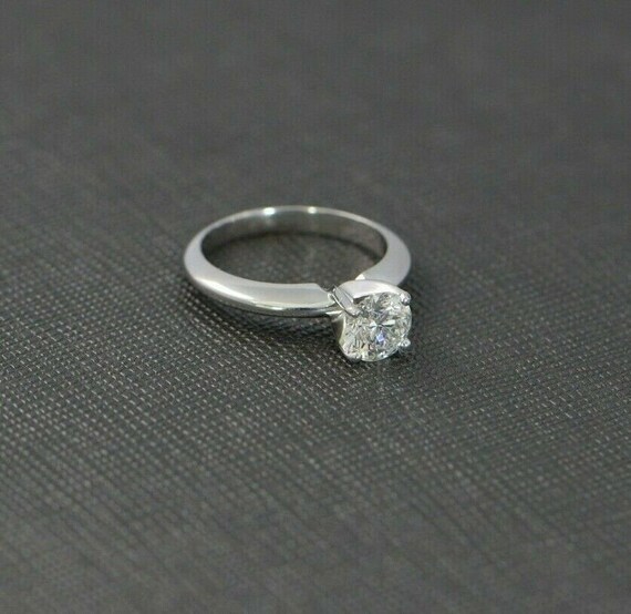 Platinum Simple Solitaire Diamond Ring Original 1… - image 4
